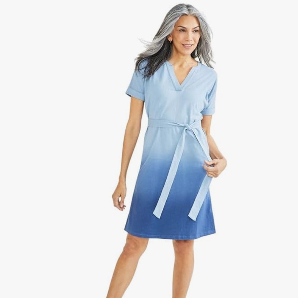 Style & Co. Women's Ombré Easy-Knit Dress (Ombre Blue, XSmall) NWT